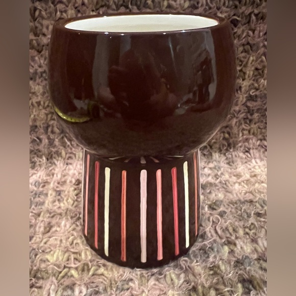 Opal House, Picasso Inspired Face Planter/Vase 6” Stoneware, dark brown - Picture 6 of 12